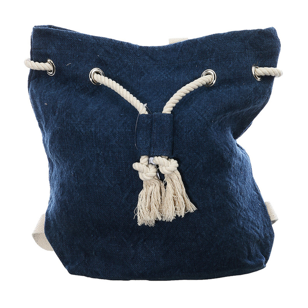 LINEN WOVEN DRAWSTRING BACKPACK MAGNETIC CLOSURE